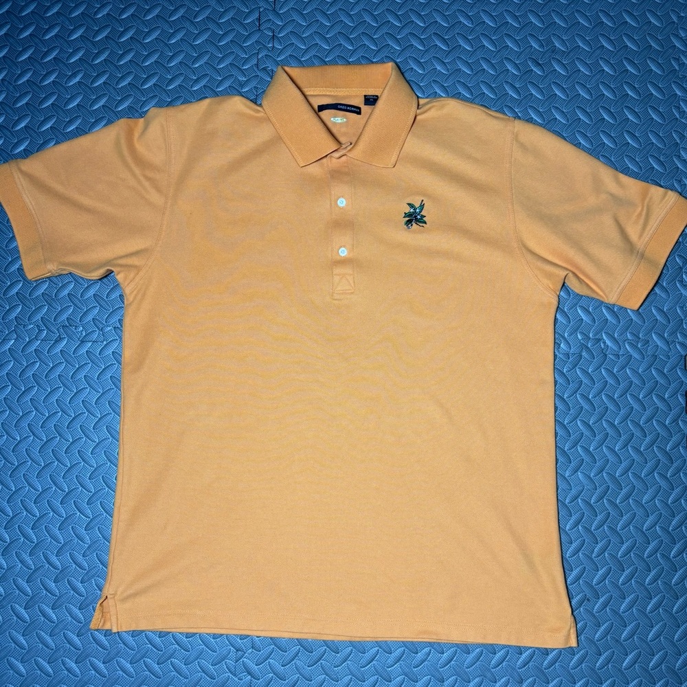 Greg Norman Collection Men Peach Orange Polo Shirt Size XL